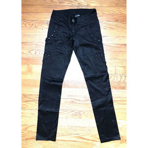 Vintage Punk Rave Black Studded Goth Punk Metal Y2K Visual Kei Pants XL